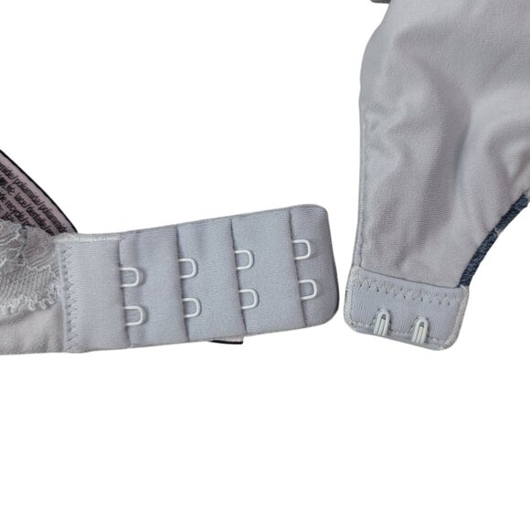 Victoria's Secret Body By Perfect Shape Bra Gray 32C Floral Lace Underwire Padd - Picture 8 of 12